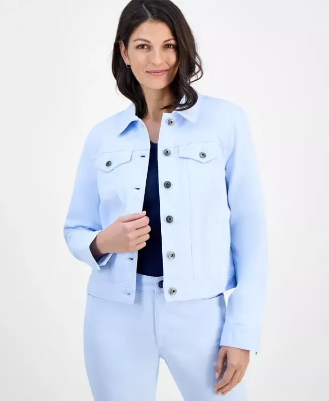 Women's Classic Denim Jacket, Created for Modazone - Rain Song - STYLE & CO
