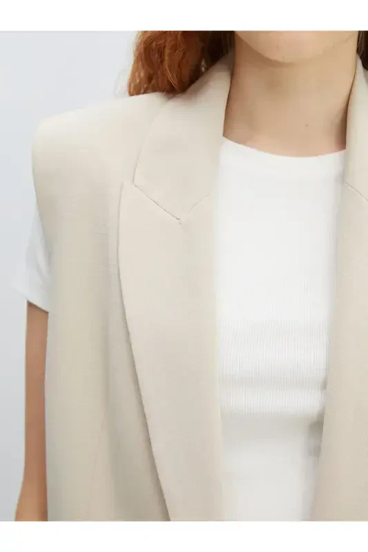 Women's classic linen blend vest - 3