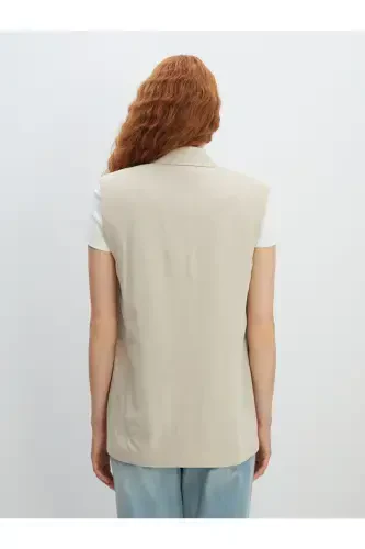 Women's classic linen blend vest - 4