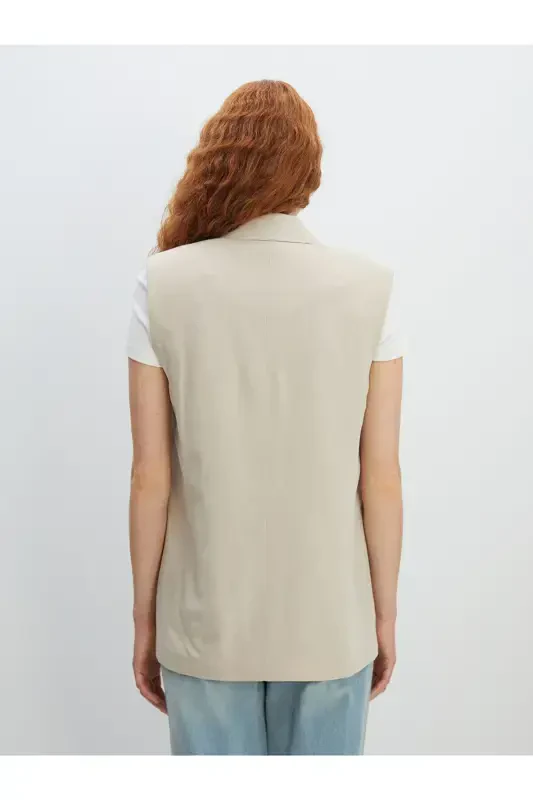 Women's classic linen blend vest - 4