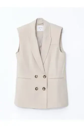 Women's classic linen blend vest - 5