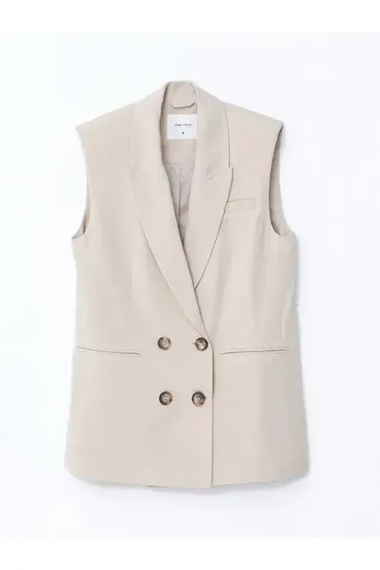Women's classic linen blend vest - 5