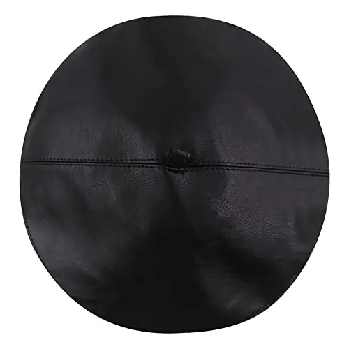 Women's Classic PU Leather French Beret Hat Retro Beanie Hat Artist Beret Cap Adjustable Painter Pumpkin Cap - 3