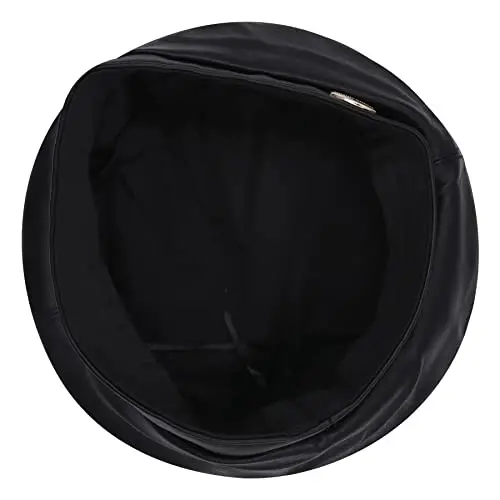 Women's Classic PU Leather French Beret Hat Retro Beanie Hat Artist Beret Cap Adjustable Painter Pumpkin Cap - 4