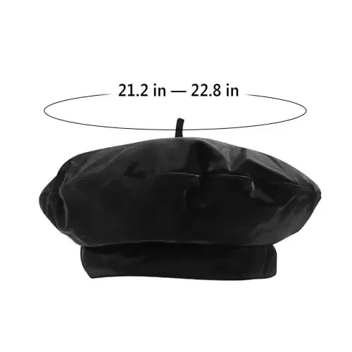 Women's Classic PU Leather French Beret Hat Retro Beanie Hat Artist Beret Cap Adjustable Painter Pumpkin Cap - 4