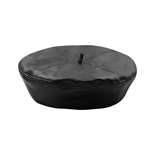 Women's Classic PU Leather French Beret Hat Retro Beanie Hat Artist Beret Cap Adjustable Painter Pumpkin Cap - 3