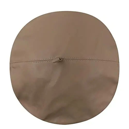 Women's Classic PU Leather French Beret Hat Retro Beanie Hat Artist Beret Cap Adjustable Painter Pumpkin Cap - 3