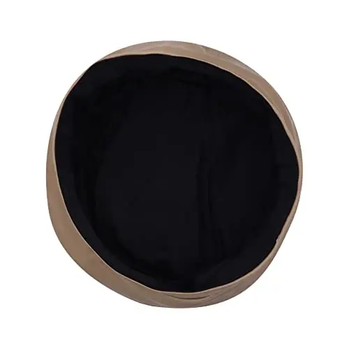 Women's Classic PU Leather French Beret Hat Retro Beanie Hat Artist Beret Cap Adjustable Painter Pumpkin Cap - 4