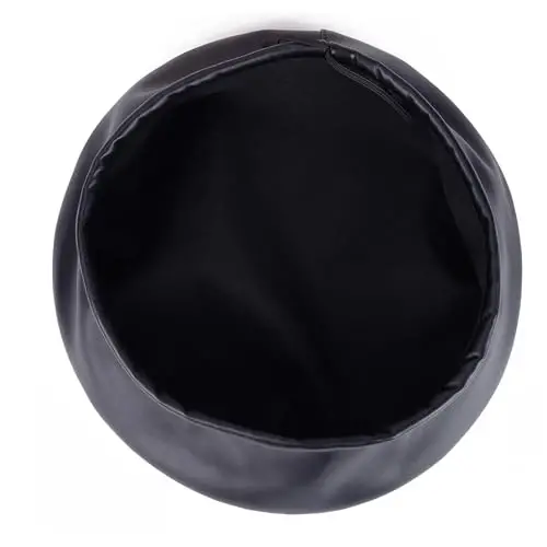 Womens Classic Pu Leather French Beret HatЖенский классический французский берет из искусственной кожи - 3