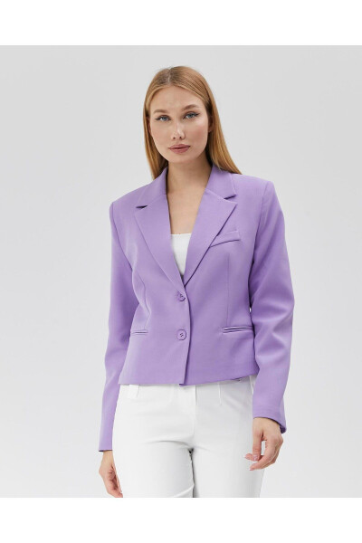 Women's Classic Short Crop Biker Jacket LILAC - 1