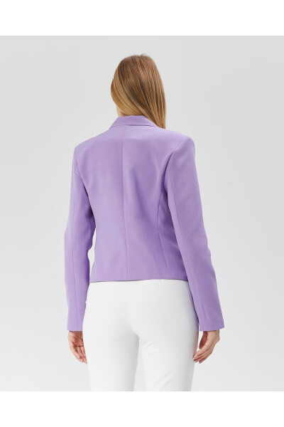 Women's Classic Short Crop Biker Jacket LILAC - 6