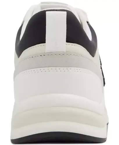 Women's Clea Lace-Up Platform Sneakers-White/Black Multi - 3