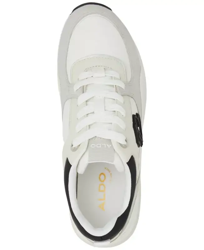 Women's Clea Lace-Up Platform Sneakers-White/Black Multi - 4