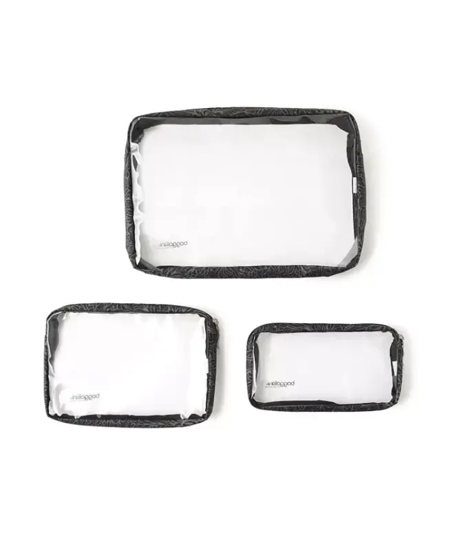 Women's Clear Travel Pouches, Set of 3 - 2