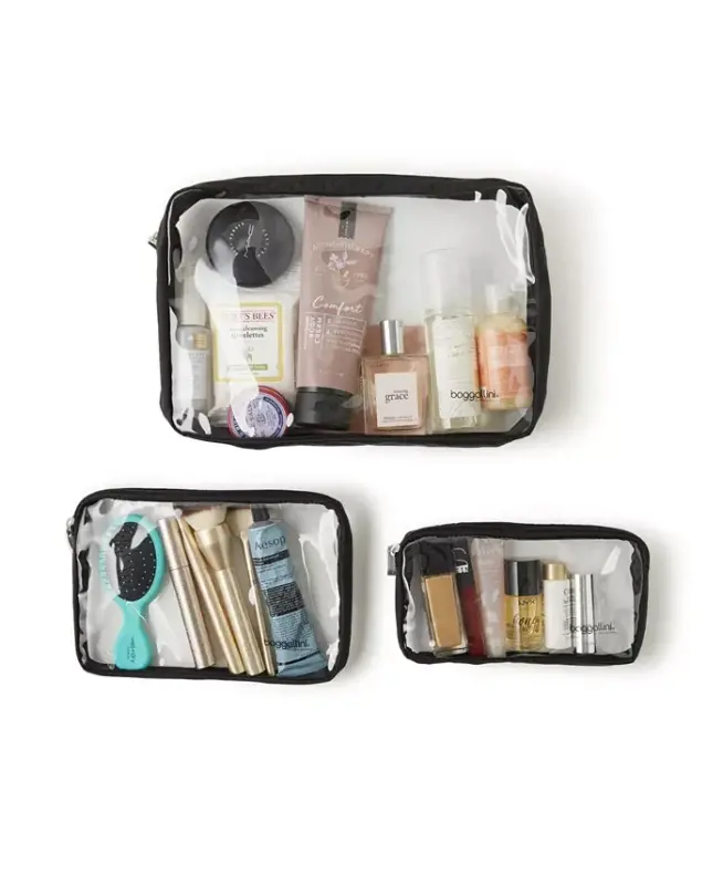 Women's Clear Travel Pouches, Set of 3 - 4