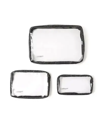Women's Clear Travel Pouches, Set of 3 - BAGGALLINI (1)