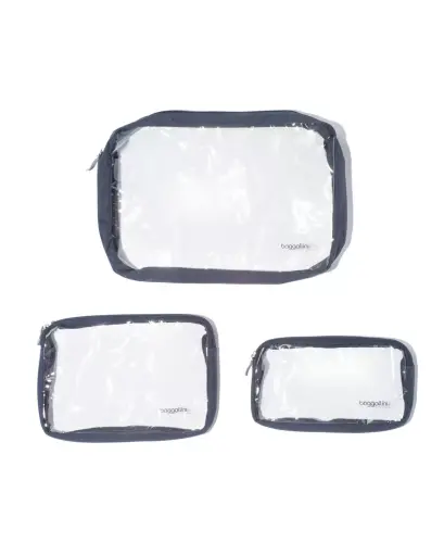 Women's Clear Travel Pouches, Set of 3 - 1