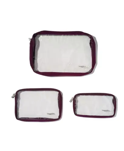 Women's Clear Travel Pouches, Set of 3 
