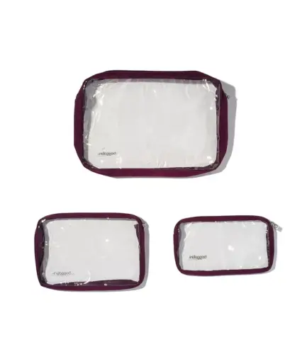 Women's Clear Travel Pouches, Set of 3 - BAGGALLINI (1)