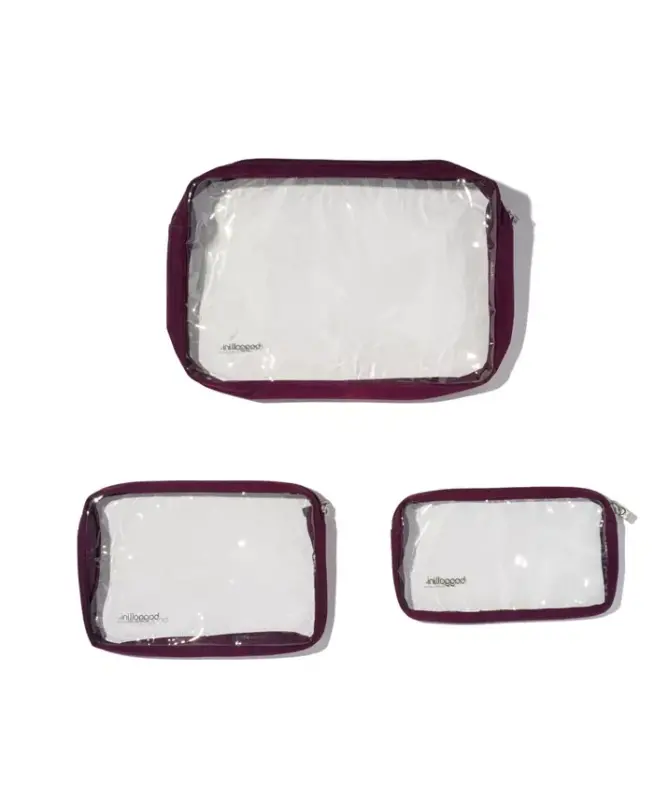 Women's Clear Travel Pouches, Set of 3 - 2