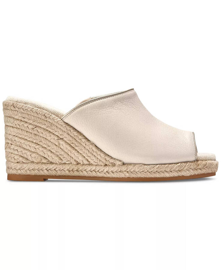 Women's Cloudfeel Southcrest Espadrille Mule Wedge Sandals Ivory Leather - 2