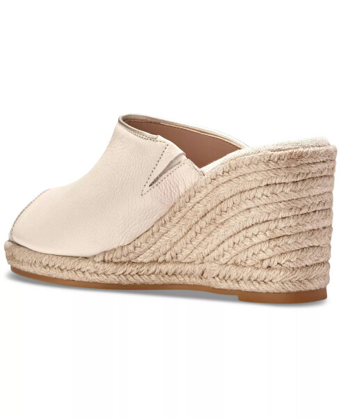 Women's Cloudfeel Southcrest Espadrille Mule Wedge Sandals Ivory Leather - 3