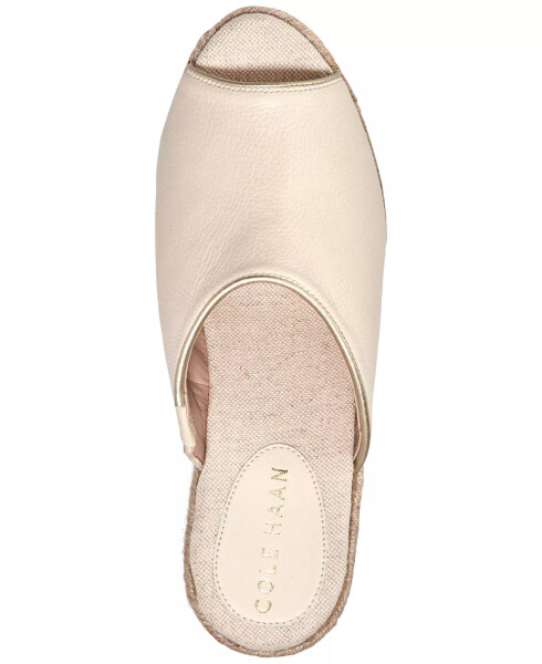 Women's Cloudfeel Southcrest Espadrille Mule Wedge Sandals Ivory Leather - 4