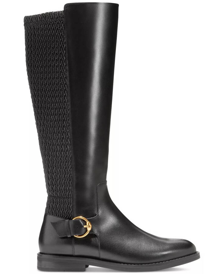 Women's Clover Stretch Side-Buckle Riding Boots Dark Cuoio - 4