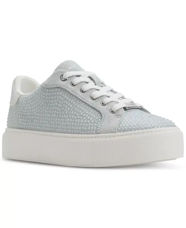 Women's Clovver Lace-Up Low-Top Sneakers-Denim - 1