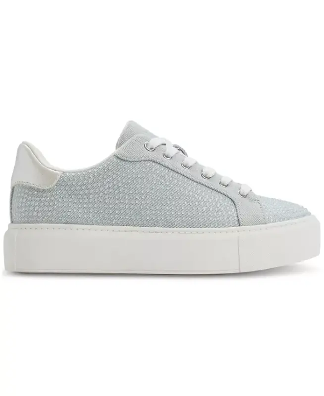 Women's Clovver Lace-Up Low-Top Sneakers-Denim - 2