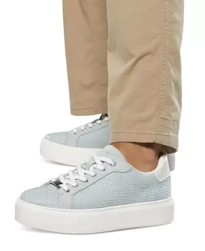 Women's Clovver Lace-Up Low-Top Sneakers-Denim - 6