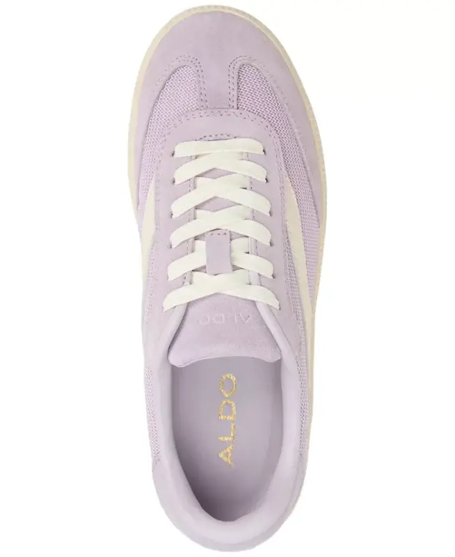 Women's Clubstyle Lace-Up Jogger Sneakers-Light Purple Mesh - 4
