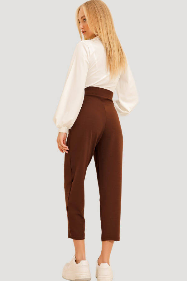 Women's Coffee High Waist Carrot Pants ALC-X11148 - 5