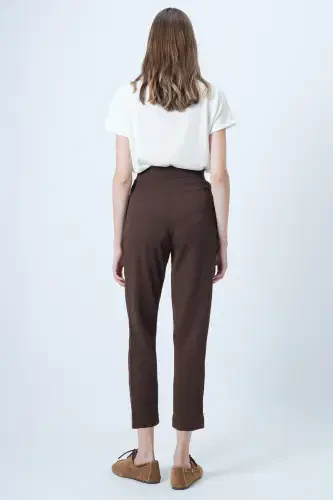Women's Coffee High Waist Carrot Pants ALC-X11148 - 8