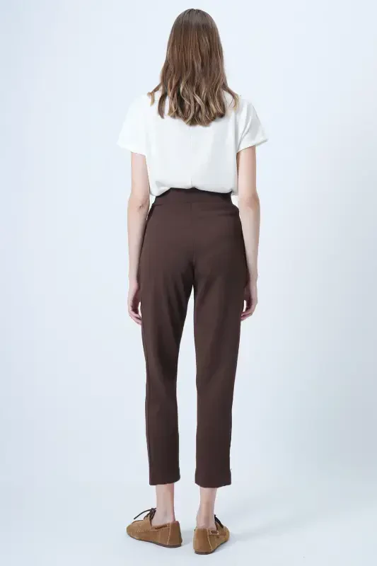 Women's Coffee High Waist Carrot Pants ALC-X11148 - 8