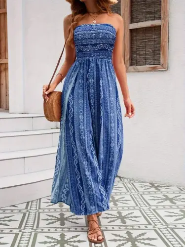 Women's Collar Guipure Detailed Front Slit Detailed Patterned Supima Pants Skirt Jumpsuit - BÜYÜKBEDENIZ (1)