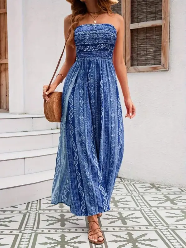 Women's Collar Guipure Detailed Front Slit Detailed Patterned Supima Pants Skirt Jumpsuit - 2