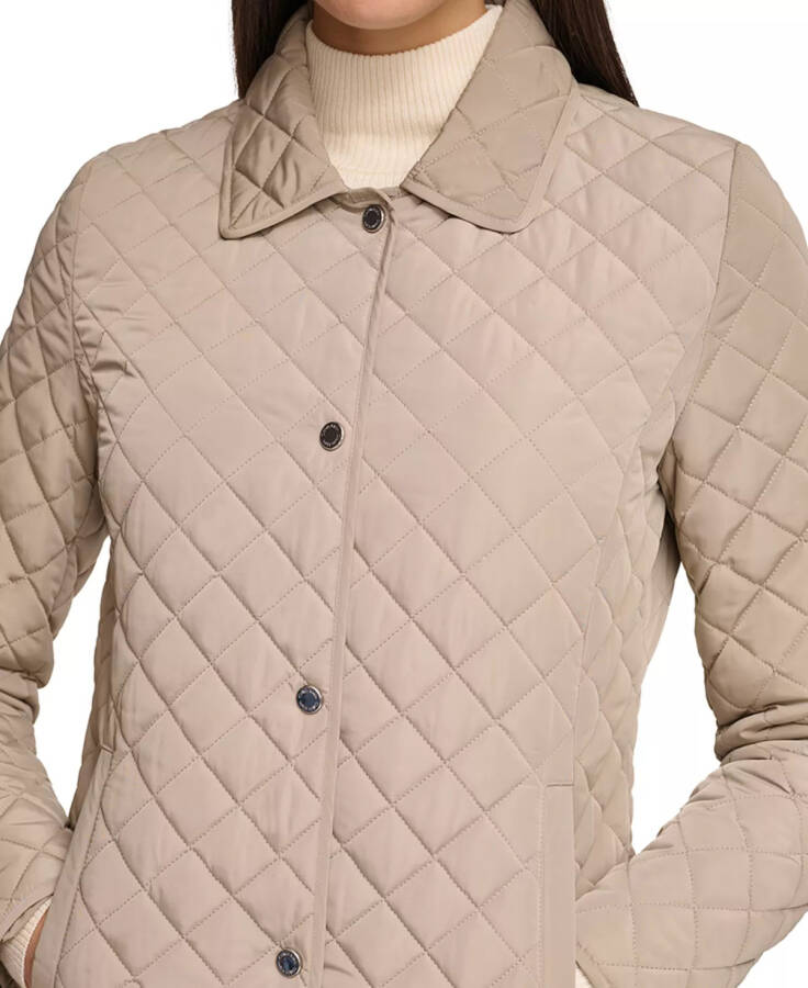 Womens Collared Quilted Coat Birch - 4