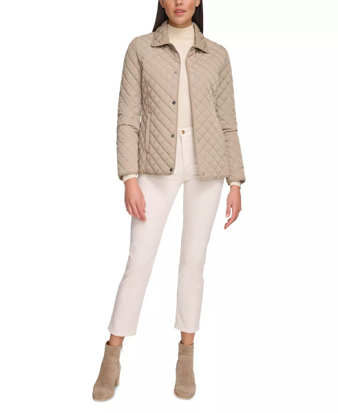 Womens Collared Quilted Coat Birch - 6