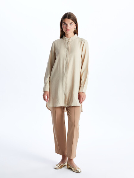 Women's Collared Shirt Tunic - 17