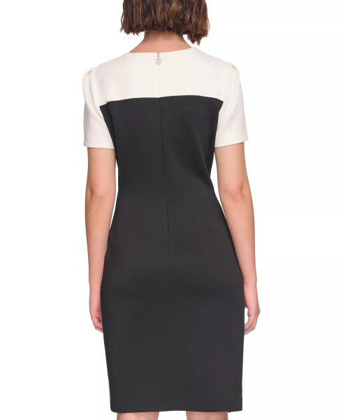 Women's Color-Blocked Asymmetric Dress Black.ivory - 2