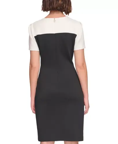 Women's Color-Blocked Asymmetric Dress-Black.ivory - TOMMY HILFIGER (1)