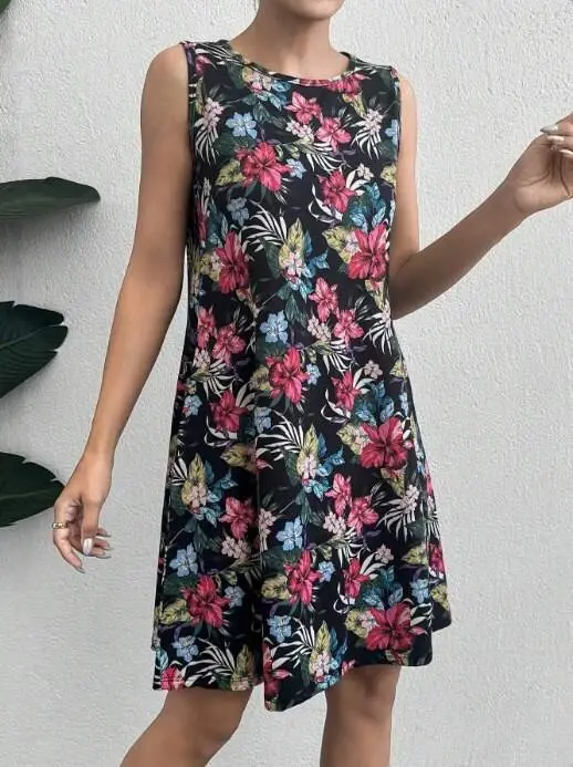 Women's Colorful Floral Print Supreme Dress - 2