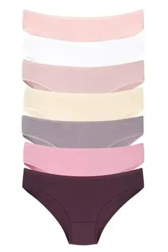 Women's Colorful Panties 7-Pack Cotton Lycra Flexible and Soft Fabric - 1