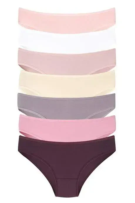 Women's Colorful Panties 7-Pack Cotton Lycra Flexible and Soft Fabric - 1