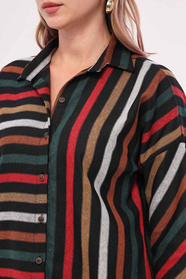 Women's Colorful Striped Oversized Shirt ARM-21K001034 - 8