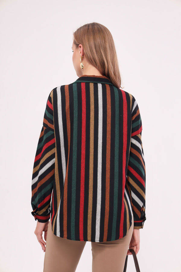 Women's Colorful Striped Oversized Shirt ARM-21K001034 - 11