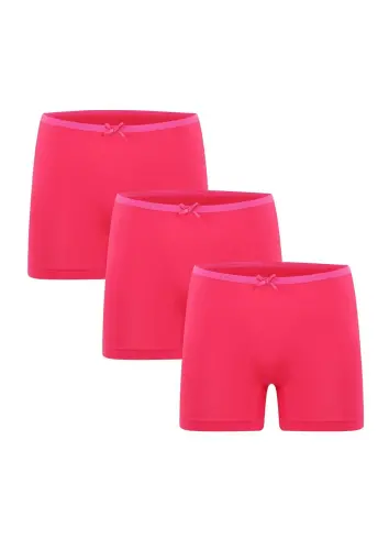 Women's Combed Cotton 3-Pack Boxer Fuchsia 40260 - 1