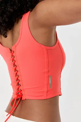 Women's Cosmo Open Back Tie-Up Crop Top Back Stringed Tank Top 0080 - BILCEE (1)
