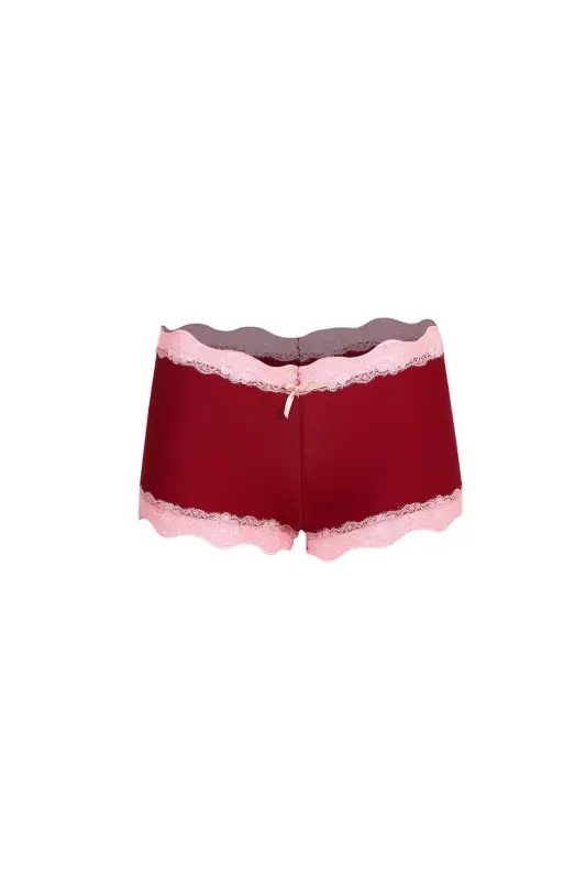 Women's Cotton 2-Pack Boxers Burgundy 40265 - 2
